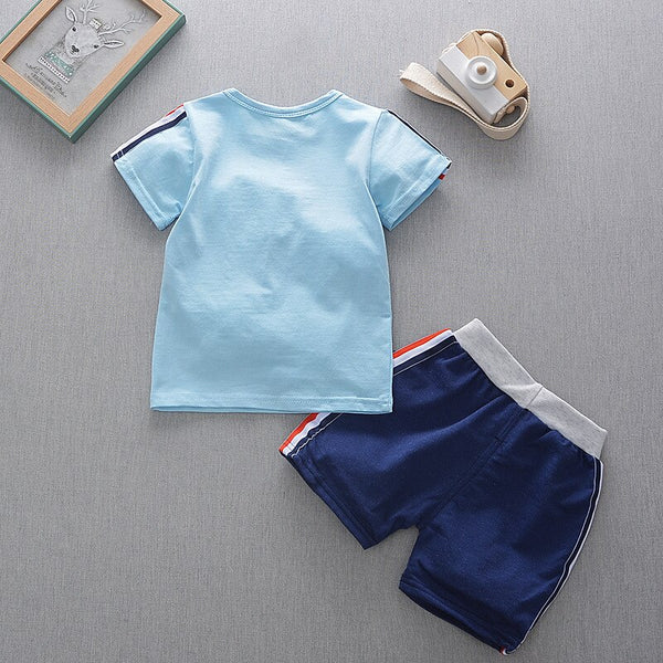 [variant_title] - 2019 new summer baby boys fashion clothing sets letter t shirt + shorts 2 pcs clothes for children kids cotton clothes suit