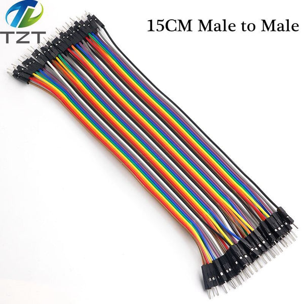 15CM Male to Male - TZT Dupont Line 10cm/15cm/40cm Male to Male + Female to Male and Female to Female Jumper Wire Dupont Cable for arduino DIY KIT