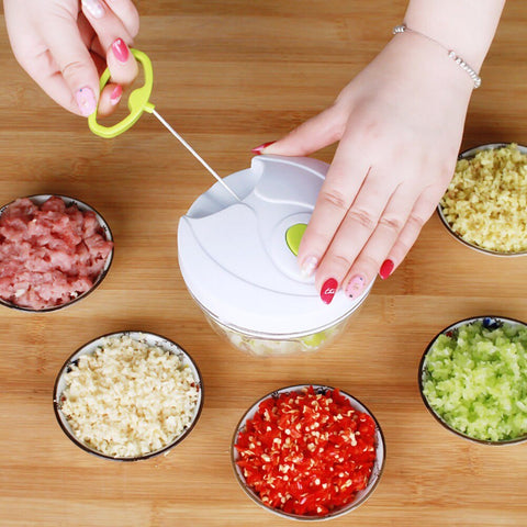 [variant_title] - Mini Hand Manual Meat Grinder Mini Chopper Design Pull the Rope Garlic Cutter Vegetable Fruit Twist Shredder Kitchen Tools