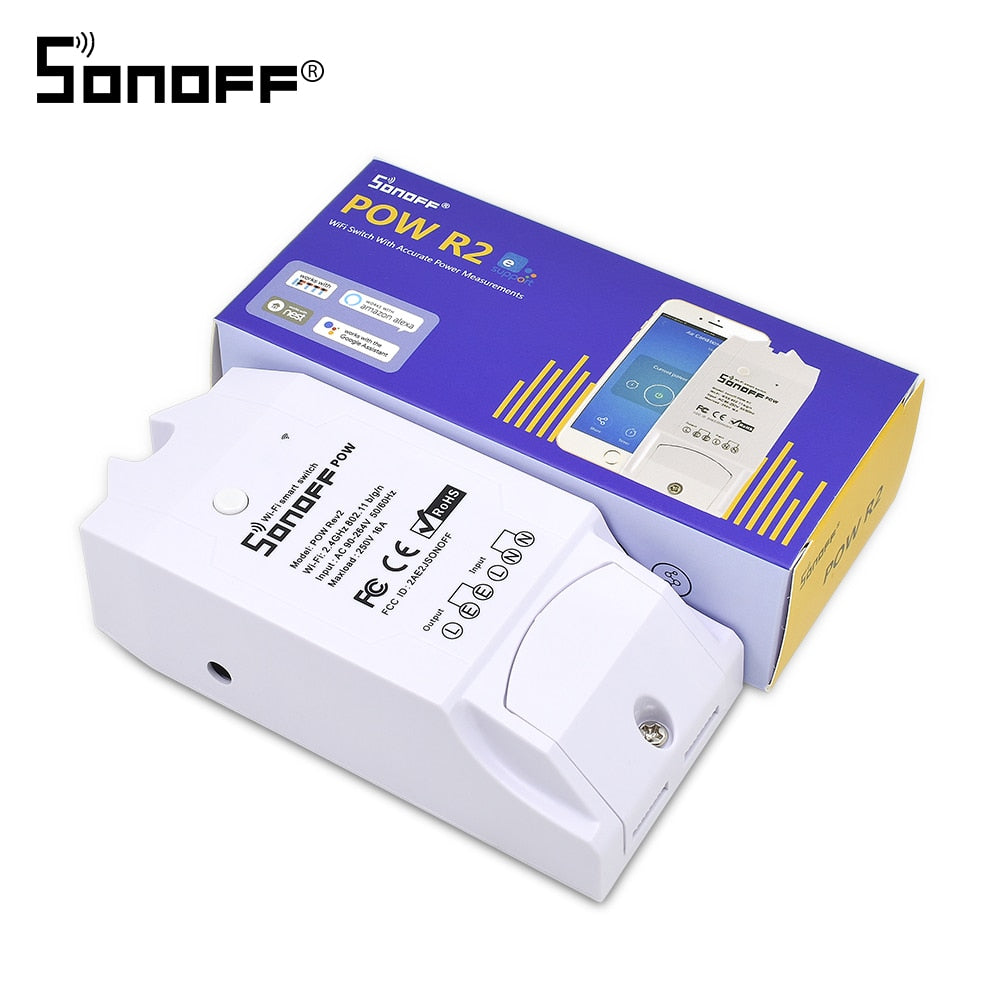 Default Title - ITEAD SONOFF POW R2 15A 3500W Wifi Switch Controller Real Time Power Consumption Monitor Measurement For Smart Home Automation