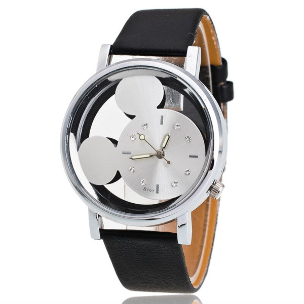 Black White - Brand Leather Quartz Watch Women Children Girl Boy Kids Fashion Bracelet Wrist Watch Wristwatches Clock Relogio Feminino Cartoon