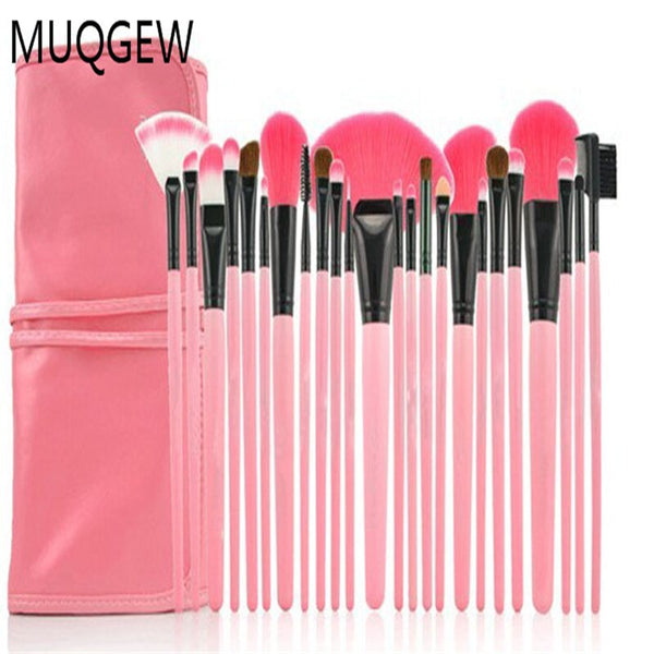 [variant_title] - Pro 24Pcs Pouch Bag Case Superior Soft Cosmetic Makeup Brush Set Kit brochas maquillaje набор кистей для макияжа S100 (A)