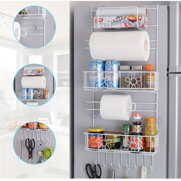 [variant_title] - Kitchen Multipurpose Refrigerator Side Storage Rack Side Shelf Rack Organizer Sidewall Fridge Multi-layer Holder Kitchen Storage