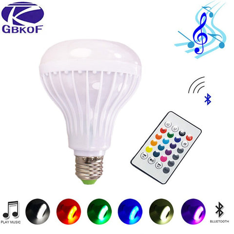 [variant_title] - RGB Bluetooth Speaker Smart led Bulb E27 Light 12W Music led display Dimmable Wireless lampada led Lamp with sound sensor+ctrl