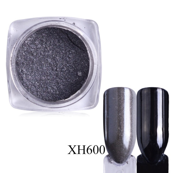 XH600 - 0.5g Nail Mirror Glitter Powder Metallic Color Nail Art UV Gel Polishing Chrome Flakes Pigment Dust Decorations Manicure TRC/ASX