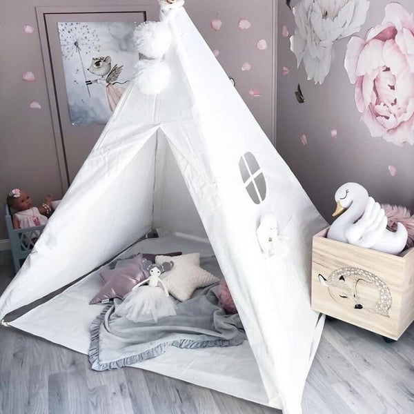 [variant_title] - Baby Play Teepee Children's Toys Tent Foldable Indian Wooden Game House Wigwams For Kids Reading Corner Decor Photography Props