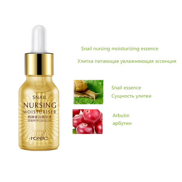 Snail - Face Essence Snail Hyaluronic Acid Green Tea Skin Care Moisturizing Whitening Anti-Aging Advanced Face Serum Cosmetic 15ml