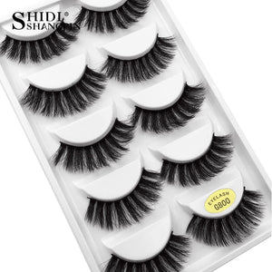 [variant_title] - SHIDISHANGPIN 5 pairs eyelashes 3d mink lashes natural long 1 box mink eyelashes 1cm-1.5cm 3d false eyelashes full strip lashes