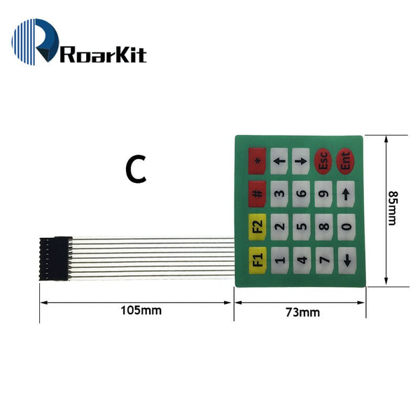 [variant_title] - 1*2 3 4 5 Key Button Membrane Switch 3*4 4X5 Matrix Array Keyboard 1X6 Keypad with LED Control Panel Pad DIY Kit For Arduino