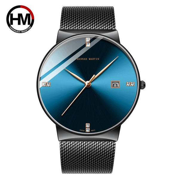 HM-901-L-WFH - Men Watch Stainless Steel Classical Business Waterproof Top Brand luxury Quartz Movement Wristwatches Calendar relogio masculino