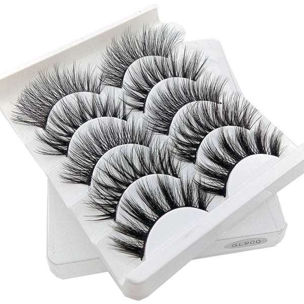 GL900 - SEXYSHEEP 5Pairs 3D Mink Hair False Eyelashes Natural/Thick Long Eye Lashes Wispy Makeup Beauty Extension Tools