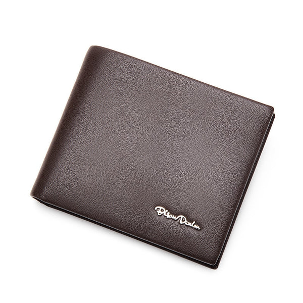 coffee - BISON DENIM Men Wallet Genuine Leather Wallet Male Multifunctional Card Holder Wallet Coin Purse Standard Short Wallet W4495