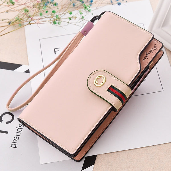 light pink - PU Leather Women's Wallet Female wallet card Holder purse for women portefeuille cartera mujer femme carteira feminina