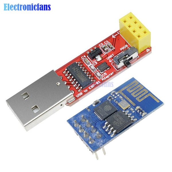 USB ESP-01 Blue - CH340 USB to ESP8266 Serial ESP-01 ESP-01S ESP01 ESP01S Wireless Wifi Developent Board Module for Arduino Programmer Adapter