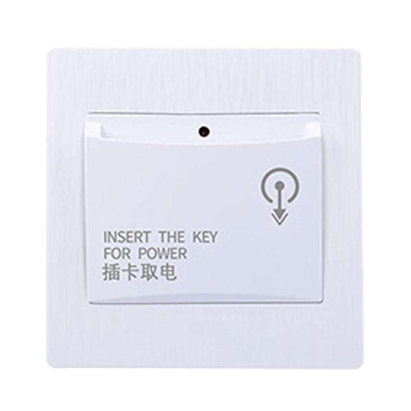 white - 86X86mm high-end hotel smart card power switch 220V / 40A insert key for power supply