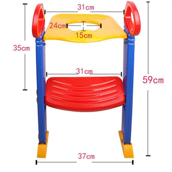 [variant_title] - Baby Potty Training Seat Children's Potty with Adjustable Ladder Infant Baby Toilet Seat Toilet Training Folding Seat