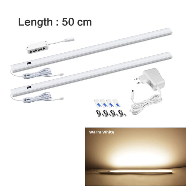 Warm 2x50cm Lamp - Kitchen Lights Accessories Hand Sweeping Sensor Under Cabinet Led Strip Bar Lights 5W 6W 7W DIY Kitchen Bedside Lights LED Lamp