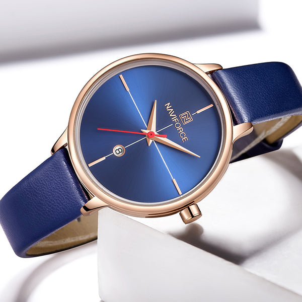 [variant_title] - NAVIFORCE Women Watches Luxury Brand Lady Quartz Watch Women Fashion Casual Leather Strap Auto Date Dress Wristwatch reloj mujer