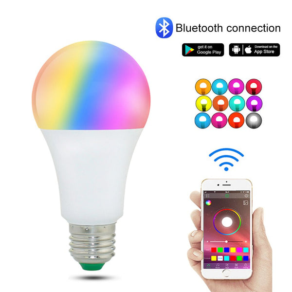 [variant_title] - E27/B22 RGB Bluetooth LED Light Bulb Multicolor Dimmable LED Spotlight Lamp Night Light Bulbs for Home Lighting Party Holiday