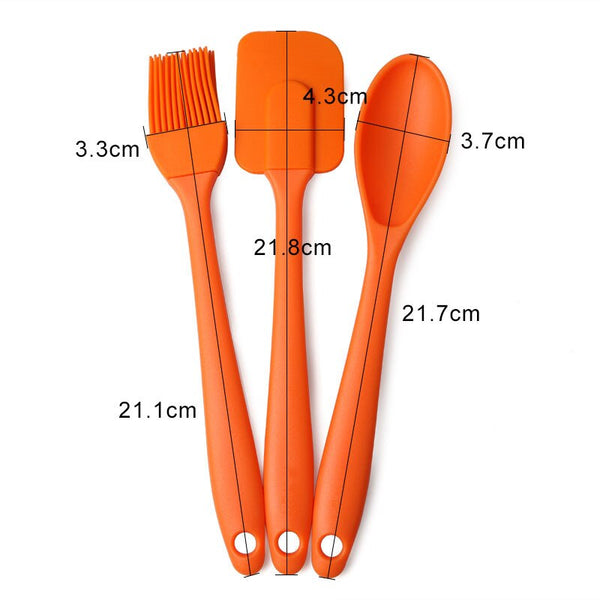 [variant_title] - 3Pcs/set Kitchen Tools Set Silicone Spatula/Brush/Spoon Utensil Kitchen Pastry For Baking Cooking Tools Kitchen Accessories