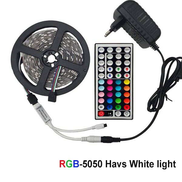 5050 with 44key / No Waterproof / 10m - 5m 10m 15m WiFi LED Strip Light RGB Waterproof SMD 5050 2835 DC12V rgb String Diode Flexible Ribbon WiFi Contoller+Adapter plug