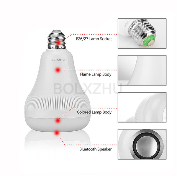 [variant_title] - E27 Smart RGB Wireless Bluetooth Speaker Bulb Music Playing Dimmable LED RGB Music Bulb Light Lamp with 24 Keys Remote Control