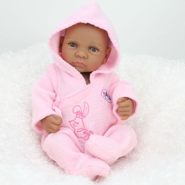 Girl-1254 - Full Silicone Reborn Baby Dolls 10 inch 25cm Bebe Alive Lifelike Mini Menina Toddler Realistic Play Toys Bath Playmate Gift