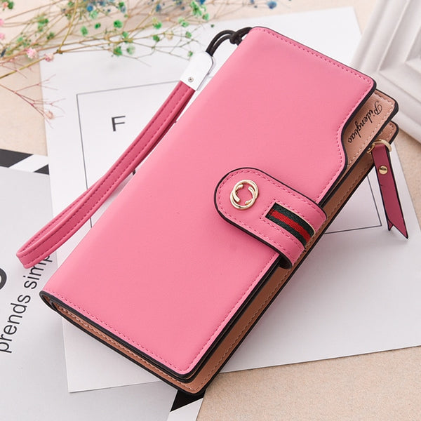 rose red - Wristlet Women Wallets Phone Purse Long Hasp Female Purse Women's Wallet Ladies Wallet Purse For Girls Portefeuille Carteira