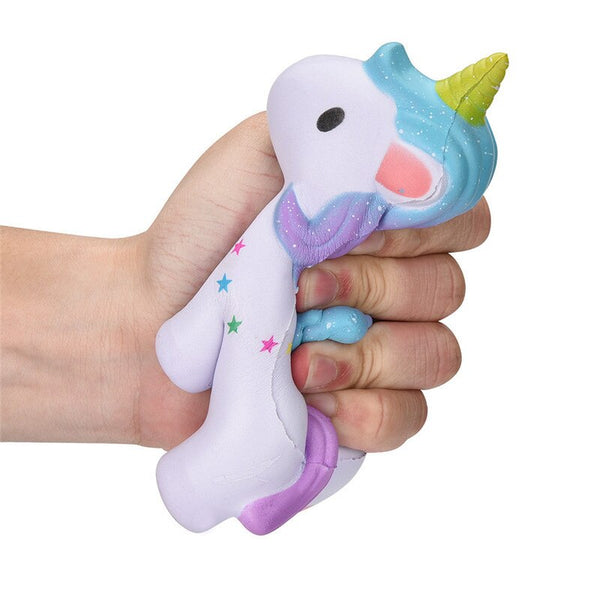 [variant_title] - 12.5cm Cartoon Mini Squishy Colorful single horned horse Slow Rising Phone Strap Decor Kids Gift Soft Toy For Christmas gift