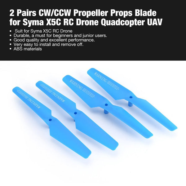 [variant_title] - 2 Pairs CW/CCW Propeller Props Blade for Syma X5C RC Drone Quadcopter Aircraft UAV Spare Parts Accessories Component