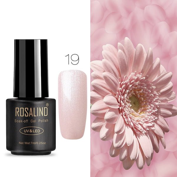 19 - ROSALIND 7ML UV Gel Varnish Nail Polish Set For Manicure Gellak Semi Permanent Hybrid Nails Art Off Prime White gel nail polish