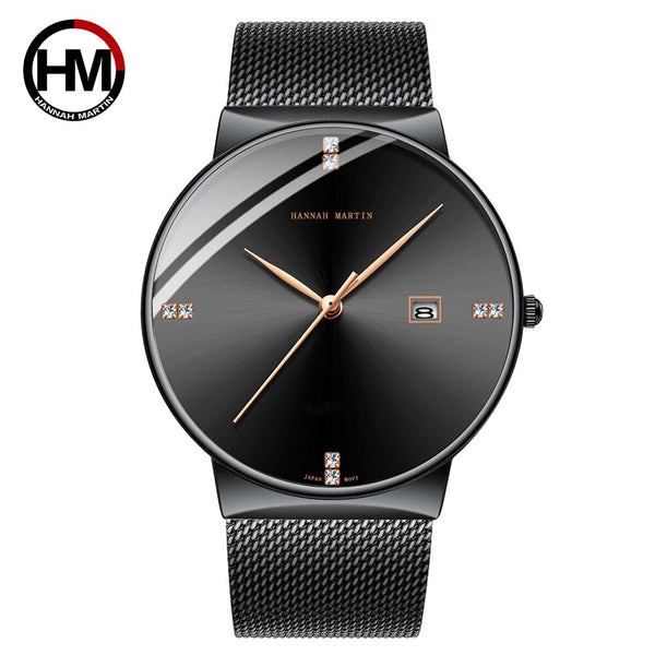 HM-901-H-WFH - Men Watch Stainless Steel Classical Business Waterproof Top Brand luxury Quartz Movement Wristwatches Calendar relogio masculino