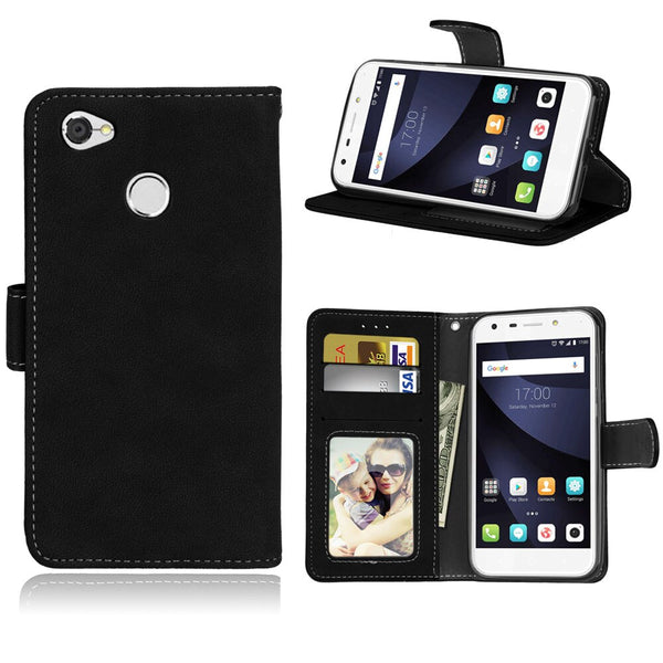 black / Leather - Flip Bag For ZTE Blade A6 Case High Quality Flip Leather Case For ZTE Blade A6 Wallet Style Stand Cover For ZTE Blade A6 Lite