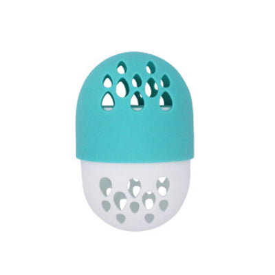 Sky Blue - Soft Silicone Powder Puff Drying Holder Egg Stand Beauty Pad Makeup Sponge Display Rack Cosmetic Blender Sponge Case Puff Holder