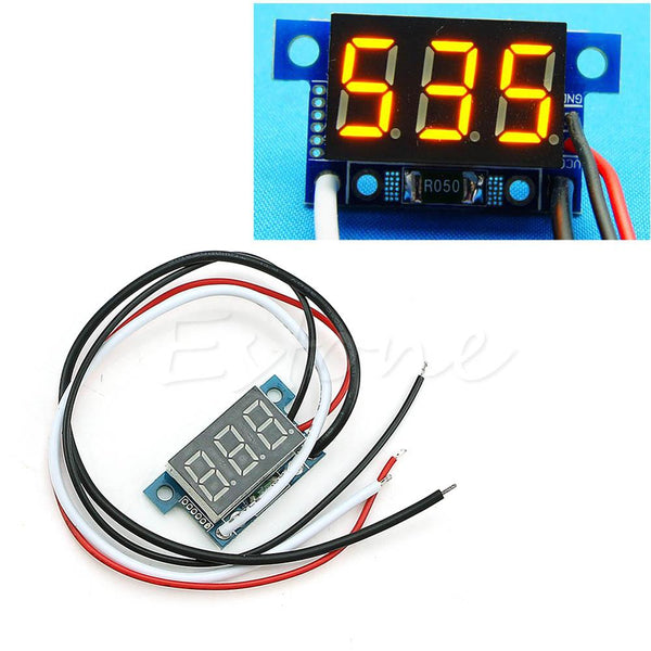 Yellow - OOTDTY Mini LED 0-999mA DC 4-30V Digital Panel Ammeter Amp Ampere Meter with Wire dorp shipping