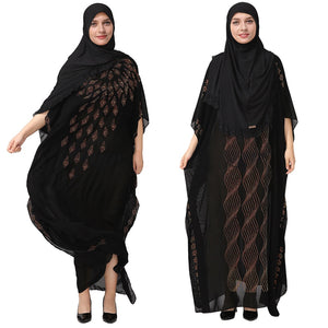 [variant_title] - National Style Dubai Abaya Women Muslim Dress Loose Abaya Kaftan Turkish Muslim Women Long Dress Turkish Islam  Muslim Dress A