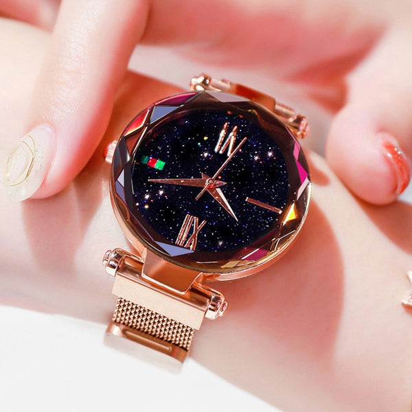 [variant_title] - Luxury Rose Gold Women Watch Magnet Starry sky Wrist Watch For Ladies Female Wristwatch Waterproof reloj mujer relogio feminino