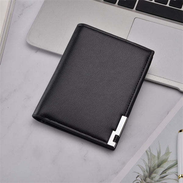 vertical black - Top 2019 ultra-thin short Sequined Men Wallets with Coin Bag Man Wallet Male Small Money Purses Dollar Slim Purse Card Case W295
