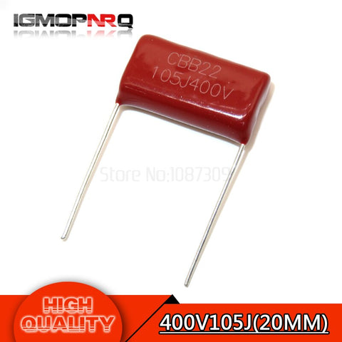 Default Title - 10PCS 400V105 1UF Pitch 20MM 400V 105 1000NF igmopnrq CBB Polypropylene film capacitor new