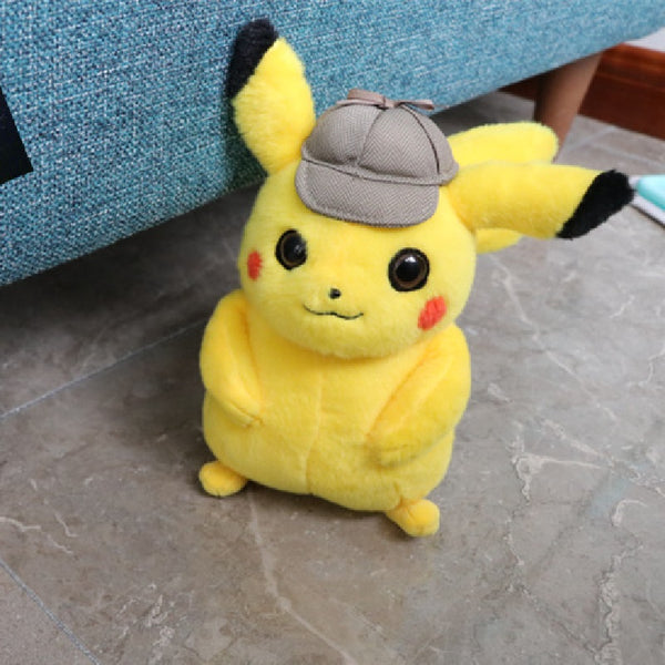 [variant_title] - 45 CM Movie Detective Pikachu Figure Plush Doll Toy Pikachu High Quality Plush Doll Model Children's Birthday Gift Toys