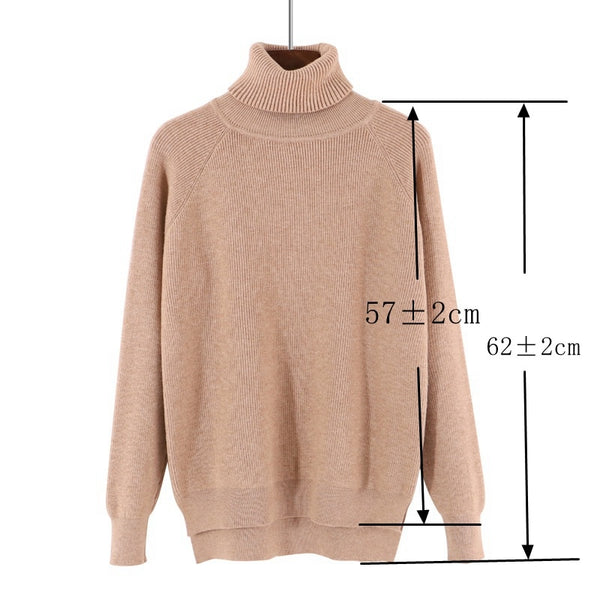 ONLYSVTER Thick Oversized Loose Turtleneck Women Pullover Sweater Autumn Winter Warm Jumper Top Knitted Soft Female Sweater Top