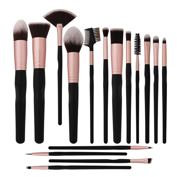 [variant_title] - AiceBeu 16pcs Professional Makeup Brushes Set Soft Hair with PU Pouch Eyeshadow Powder Foundation Blush Lip Cosmetic Kit