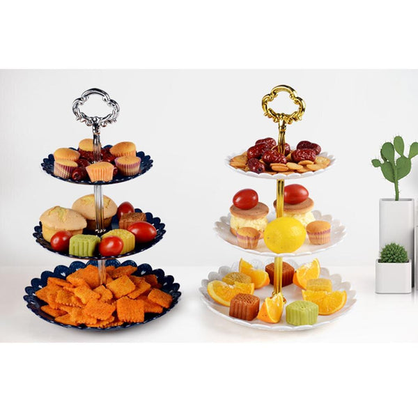 [variant_title] - Three-layer Fruit Plate Cake Stand Kitchen Accessories Home Party Dessert Storage Rack Festival Supplies Storage Holder