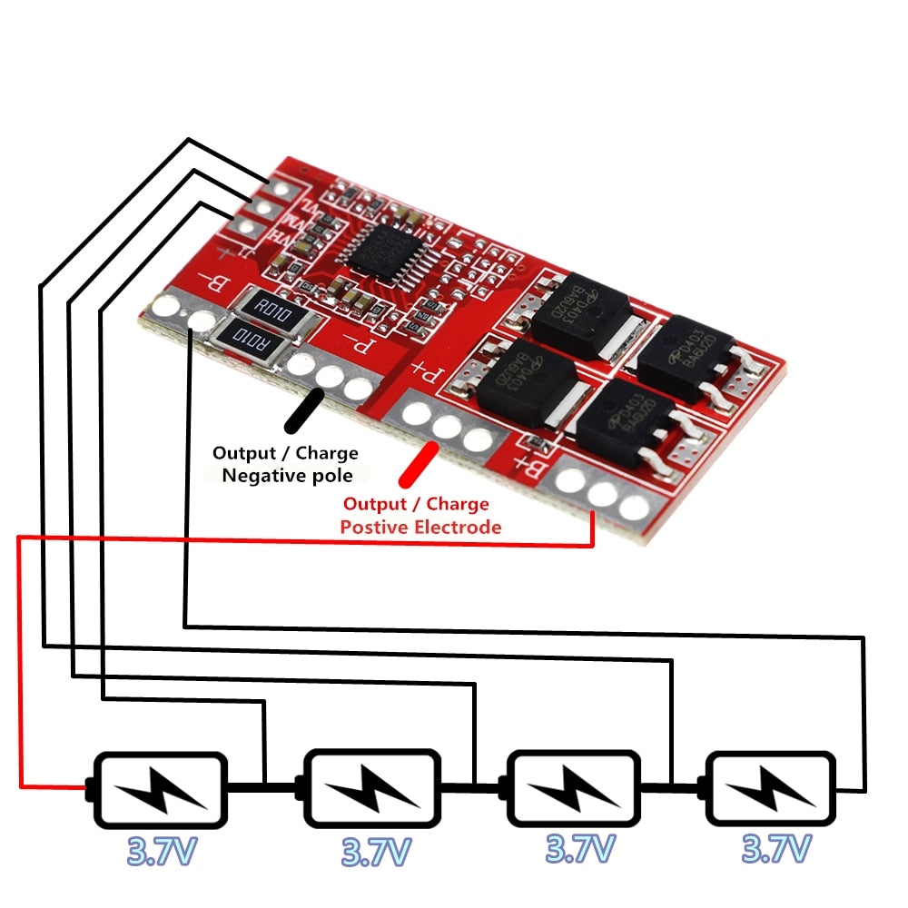 Default Title - 4S 30A  14.4V 14.8V 16.8V Current Li-ion Lithium Battery 18650 BMS Charger Protection Board