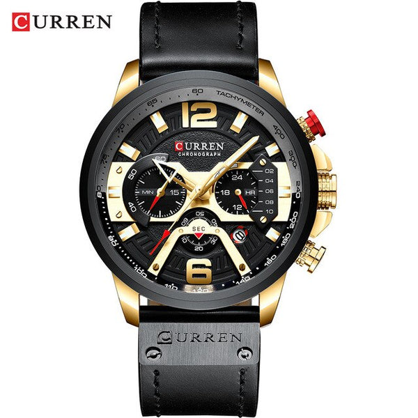 gold black - Watches Men CURREN Brand Men Sport Watches Men's Quartz Clock Man Casual Military Waterproof Wrist Watch relogio masculino