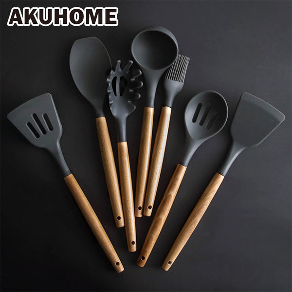 [variant_title] - Silicone Spatula Heat-resistant Soup Spoon Non-stick Special Cooking Shovel Kitchen Tools