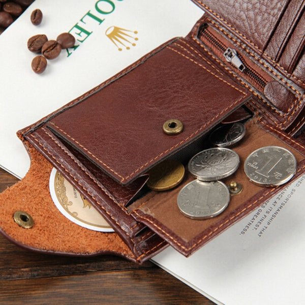 [variant_title] - 2018 New brand high quality short men's wallet ,Genuine leather qualitty guarantee purse for male,coin purse, free shipping