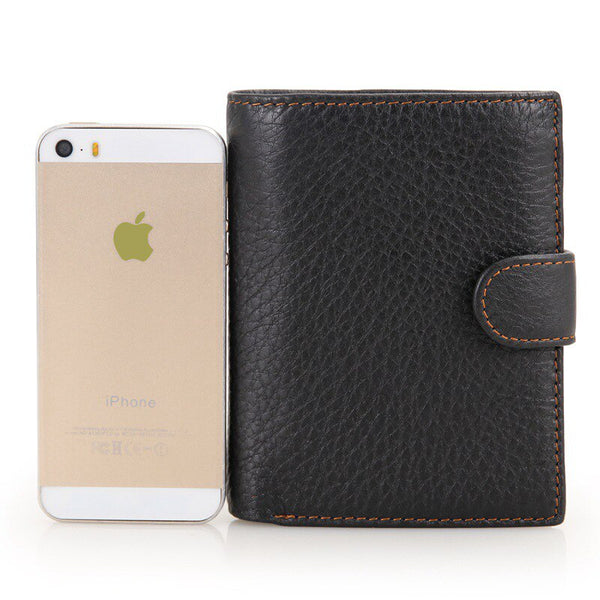[variant_title] - Vintage Men's Short Wallet Men Genuine Leather Clutch Wallets Purses First Layer Real Leather Multi-Card Bit Retro Card Holder