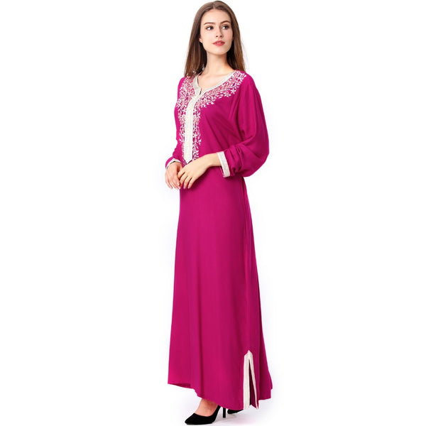 [variant_title] - Muslim women Long sleeve hijab Dress maxi abaya jalabiya islamic women dress clothing robe kaftan Moroccan fashion embroidey1631