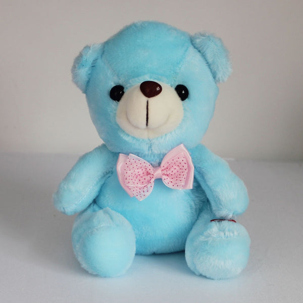 Sky Blue - 20CM Colorful Glowing  Luminous Plush Baby Toys Lighting Stuffed Bear Teddy Bear Lovely Gifts for Kids